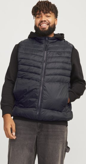 Jack & Jones SPRINT BODYWARMER With Collar Black - Jakne - Muške Jakne Veliki Brojevi