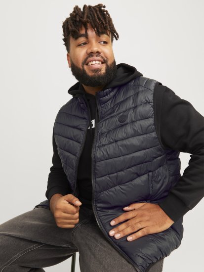 Jack & Jones SPRINT BODYWARMER With Collar Black - Jakne - Muške Jakne Veliki Brojevi