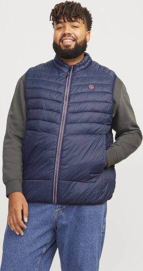 Jack & Jones SPRINT True Red Stitches BODYWARMER Navy Blazer - Jakne - Muške Jakne Veliki Brojevi