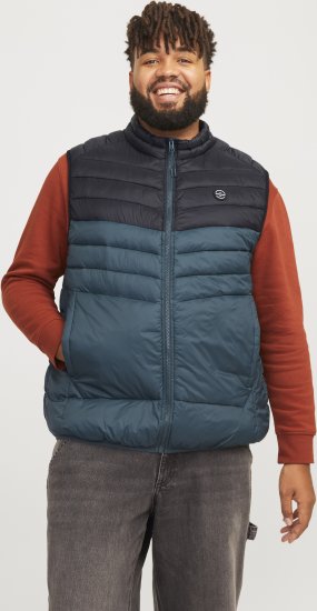 Jack & Jones SPRINT Black Blocking BODYWARMER With Collar Dark Turquoise - Jakne - Muške Jakne Veliki Brojevi