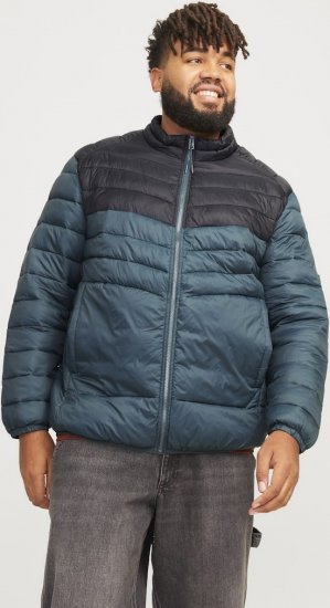 Jack & Jones SPRINT Black Blocking Quilted Collar Jacket Teal - Jakne - Muške Jakne Veliki Brojevi