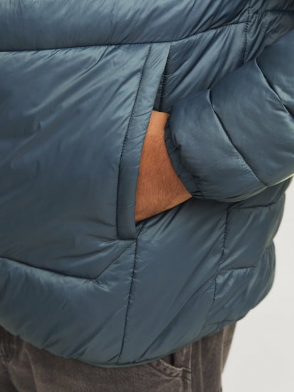 Jack & Jones SPRINT Black Blocking Quilted Collar Jacket Teal - Jakne - Muške Jakne Veliki Brojevi