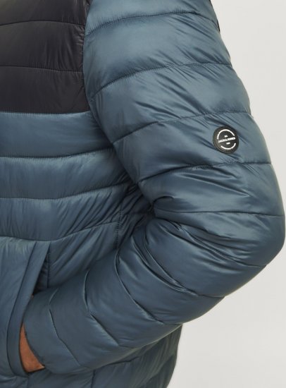 Jack & Jones SPRINT Black Blocking Quilted Collar Jacket Teal - Jakne - Muške Jakne Veliki Brojevi