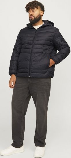 Jack & Jones SPRINT Quilted Hooded Jacket Black - Jakne - Muške Jakne Veliki Brojevi