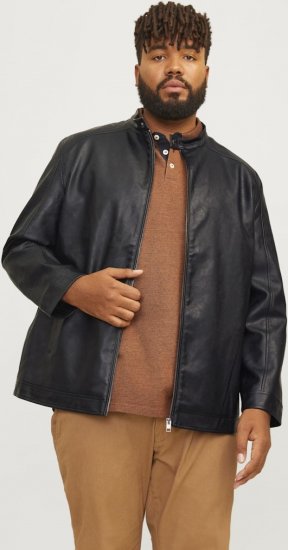Jack & Jones DYLAN Clean PU Jacket Black - Jakne - Muške Jakne Veliki Brojevi