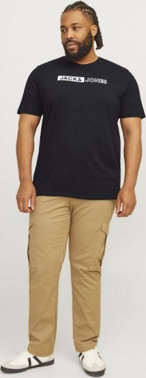 Jack & Jones CORP Logo Play 5 T-Shirt Black - Majice Kratkih Rukava - Muške Majice Kratkih Rukava Veliki Brojevi 