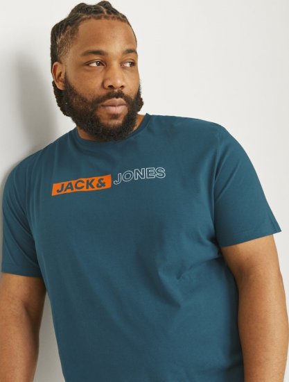 Jack & Jones CORP Logo Play 5 T-Shirt Deep Teal - Majice Kratkih Rukava - Muške Majice Kratkih Rukava Veliki Brojevi 