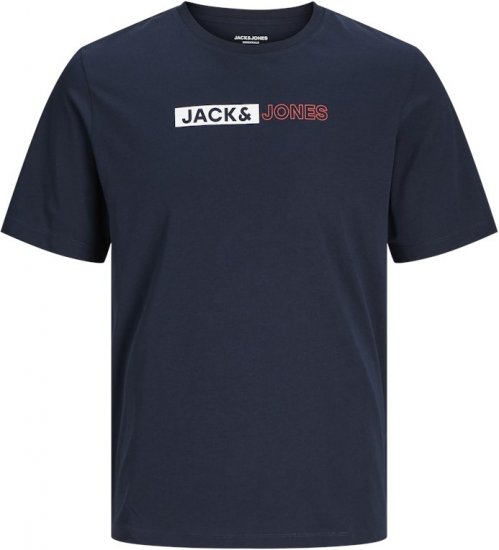 Jack & Jones CORP Logo Play 5 T-Shirt Navy Blazer - Majice Kratkih Rukava - Muške Majice Kratkih Rukava Veliki Brojevi 