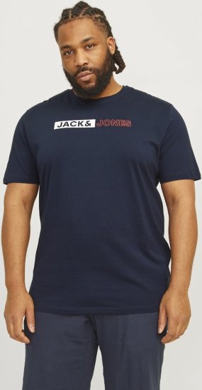 Jack & Jones CORP Logo Play 5 T-Shirt Navy Blazer - Majice Kratkih Rukava - Muške Majice Kratkih Rukava Veliki Brojevi 