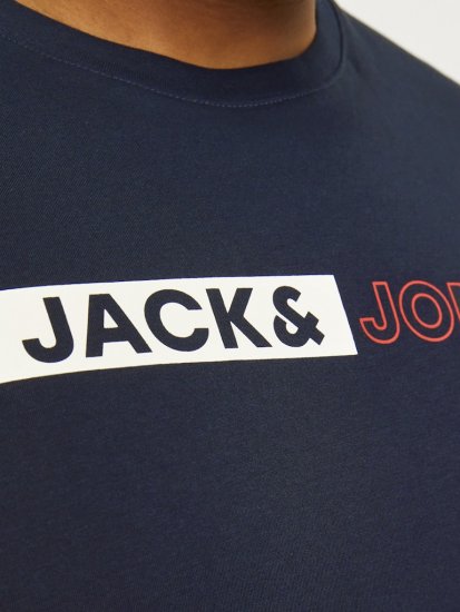 Jack & Jones CORP Logo Play 5 T-Shirt Navy Blazer - Majice Kratkih Rukava - Muške Majice Kratkih Rukava Veliki Brojevi 