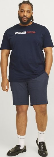 Jack & Jones CORP Logo Play 5 T-Shirt Navy Blazer - Majice Kratkih Rukava - Muške Majice Kratkih Rukava Veliki Brojevi 