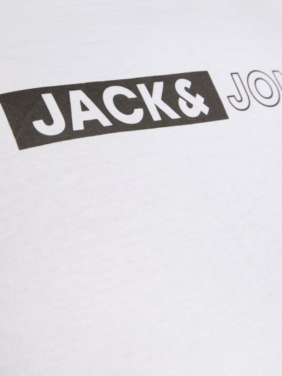 Jack & Jones CORP Logo Play 5 T-Shirt White - Majice Kratkih Rukava - Muške Majice Kratkih Rukava Veliki Brojevi 