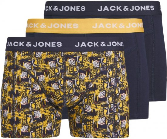 Jack & Jones SKULLROCK Trunks 3-Pack Navy Blazer - Donje rublje & kupaće hlače - muške donje rublje veliki brojevi