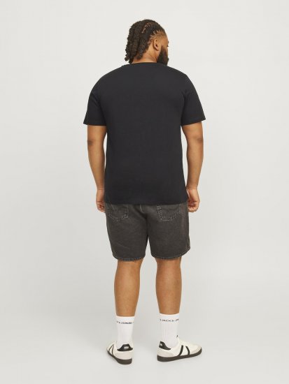 Jack & Jones JJSKULL ROCK T-Shirt Black - Majice Kratkih Rukava - Muške Majice Kratkih Rukava Veliki Brojevi 