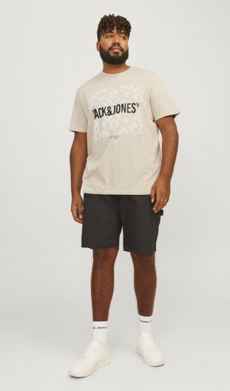 Jack & Jones JJPAISLEY T-Shirt Moonbeam - Majice Kratkih Rukava - Muške Majice Kratkih Rukava Veliki Brojevi 