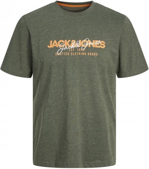 Jack & Jones JJALVIS T-shirt Kombu Green - Majice Kratkih Rukava - Muške Majice Kratkih Rukava Veliki Brojevi 