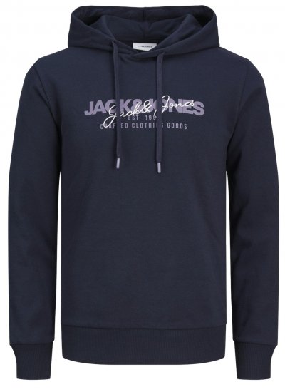 Jack & Jones JJALVIS Hoodie Navy Blazer - Puloveri & dukserice - Muške Puloveri & dukserice veliki brojevi