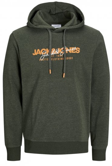 Jack & Jones JJALVIS Hoodie Kombu Green - Puloveri & dukserice - Muške Puloveri & dukserice veliki brojevi