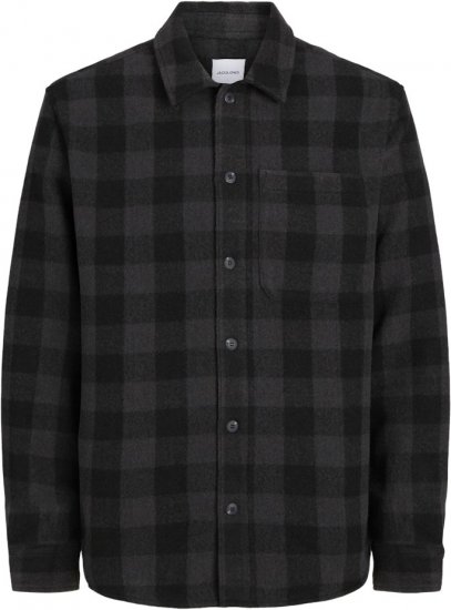 Jack & Jones ZAC BRUSHED Long Sleeve OVERSHIRT Grey - Košulje - Muške Košulje Veliki Brojevi