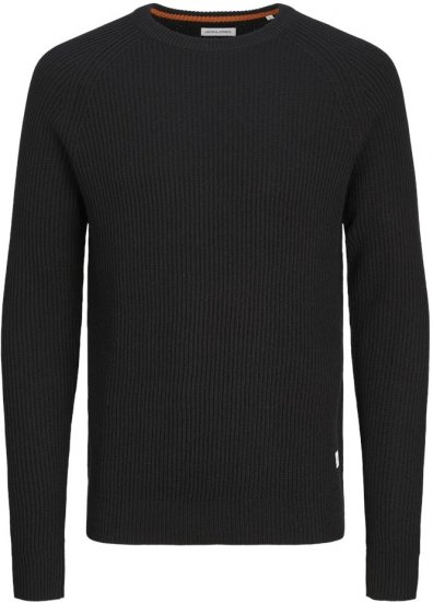 Jack & Jones PANNEL Knitted Sweater Black - Puloveri & dukserice - Muške Puloveri & dukserice veliki brojevi