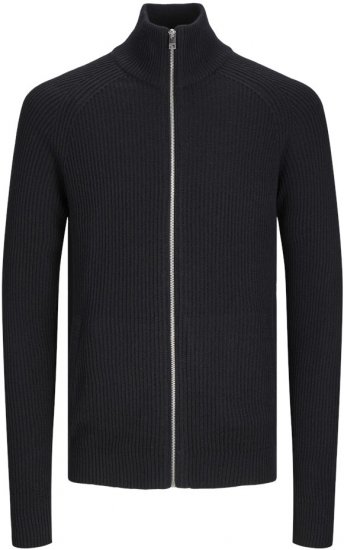 Jack & Jones PANNEL Turtleneck Knitted Sweater with Zipper Black - Puloveri & dukserice - Muške Puloveri & dukserice veliki brojevi