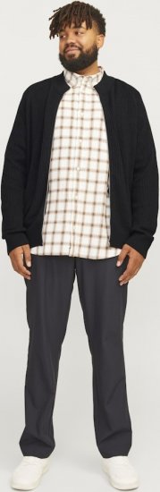 Jack & Jones PANNEL Turtleneck Knitted Sweater with Zipper Black - Puloveri & dukserice - Muške Puloveri & dukserice veliki brojevi