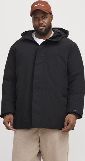 Jack & Jones KEEN Windproof Parka Black - Jakne - Muške Jakne Veliki Brojevi