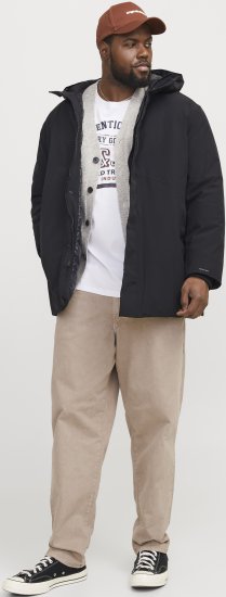 Jack & Jones KEEN Windproof Parka Black - Jakne - Muške Jakne Veliki Brojevi