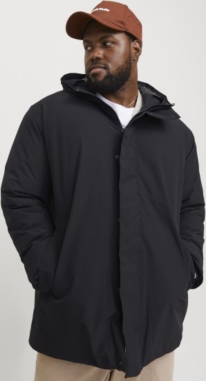 Jack & Jones KEEN Windproof Parka Black - Jakne - Muške Jakne Veliki Brojevi