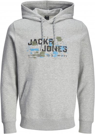 Jack & Jones JCOOUTDOOR Hoodie Light Grey - Puloveri & Dukserice - Muške Puloveri & dukserice veliki brojevi