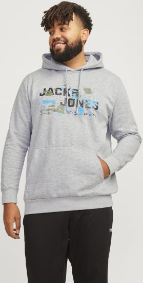 Jack & Jones JCOOUTDOOR Hoodie Light Grey - Puloveri & dukserice - Muške Puloveri & dukserice veliki brojevi