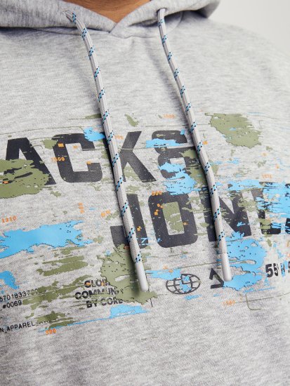 Jack & Jones JCOOUTDOOR Hoodie Light Grey - Puloveri & dukserice - Muške Puloveri & dukserice veliki brojevi