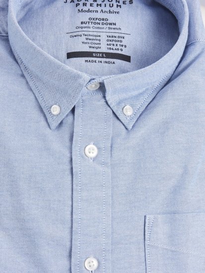 Jack & Jones Brook Oxford Long Sleeve Shirt Cashmere Blue - Košulje - Muške Košulje Veliki Brojevi