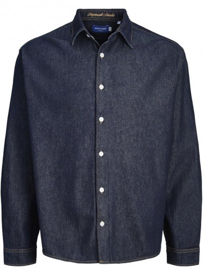 Jack & Jones Norrebro Denim Long Sleeve Shirt Dark Blue Denim - Košulje - Muške Košulje Veliki Brojevi