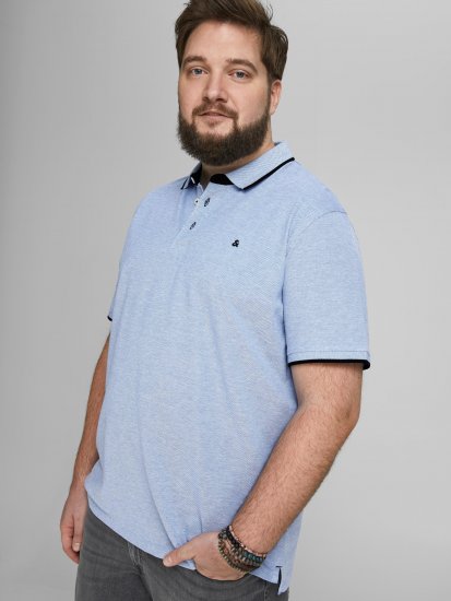 Jack & Jones PAULOS Short Sleeve Polo Light Blue/PS - Polo majice - Muške Polo Majice Veliki Brojevi