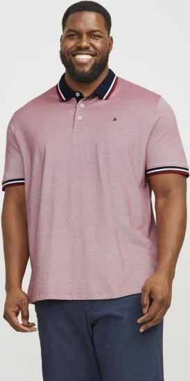Jack & Jones PAULOS Short Sleeve Polo Rio Red/PS - Polo majice - Muške Polo Majice Veliki Brojevi