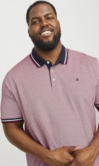 Jack & Jones PAULOS Short Sleeve Polo Rio Red/PS - Polo majice - Muške Polo Majice Veliki Brojevi