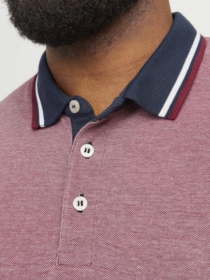Jack & Jones PAULOS Short Sleeve Polo Rio Red/PS - Polo majice - Muške Polo Majice Veliki Brojevi