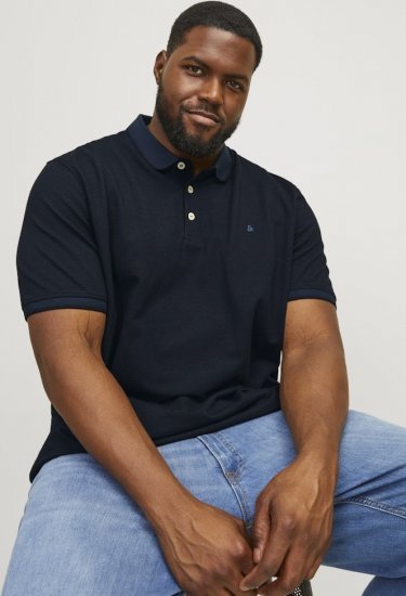 Jack & Jones PAULOS Short Sleeve Polo Dark Navy/PS - Polo majice - Muške Polo Majice Veliki Brojevi