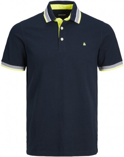 Jack & Jones PAULOS Short Sleeve Polo Dark Navy/NEON - Polo majice - Muške Polo Majice Veliki Brojevi