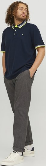 Jack & Jones PAULOS Short Sleeve Polo Dark Navy/NEON - Polo majice - Muške Polo Majice Veliki Brojevi