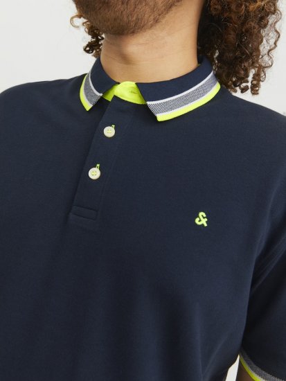 Jack & Jones PAULOS Short Sleeve Polo Dark Navy/NEON - Polo majice - Muške Polo Majice Veliki Brojevi