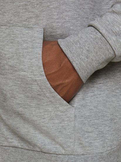 Jack & Jones Basic Sweat Zip Hood Light Grey Melange - Puloveri & dukserice - Muške Puloveri & dukserice veliki brojevi