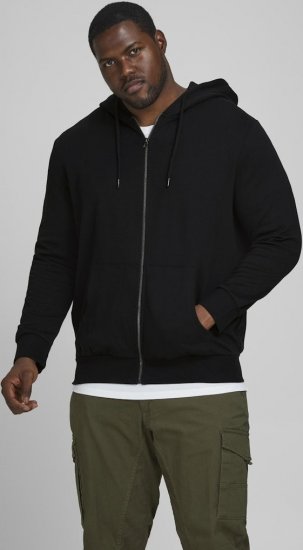 Jack & Jones Basic Sweat Zip Hood Black - Puloveri & dukserice - Muške Puloveri & dukserice veliki brojevi