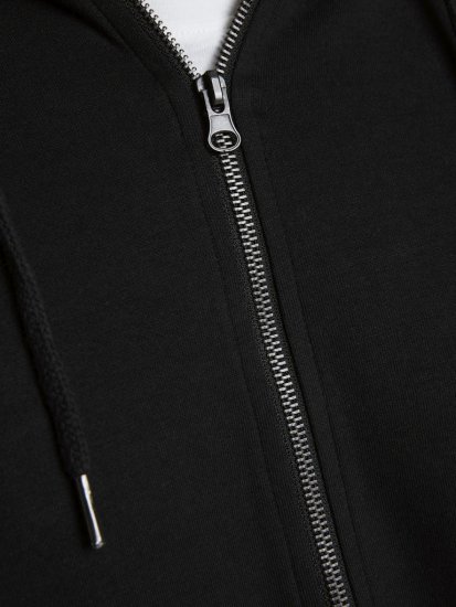 Jack & Jones Basic Sweat Zip Hood Black - Puloveri & dukserice - Muške Puloveri & dukserice veliki brojevi