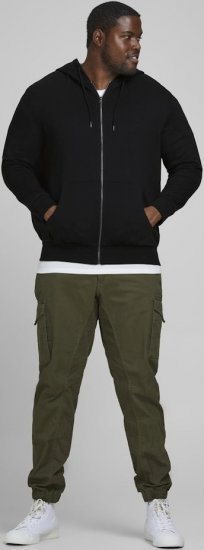 Jack & Jones Basic Sweat Zip Hood Black - Puloveri & dukserice - Muške Puloveri & dukserice veliki brojevi