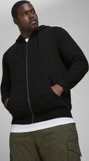 Jack & Jones Basic Sweat Zip Hood Black - Puloveri & dukserice - Muške Puloveri & dukserice veliki brojevi
