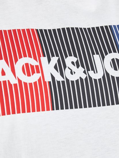 Jack & Jones JJECORP Logo Play T-Shirt White - Majice Kratkih Rukava - Muške Majice Kratkih Rukava Veliki Brojevi 