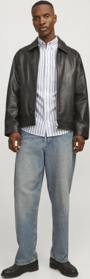 Jack & Jones OXFORD LS Shirt Striped Ensign Blue - Košulje - Muške Košulje Veliki Brojevi
