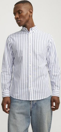 Jack & Jones OXFORD LS Shirt Striped Ensign Blue - Košulje - Muške Košulje Veliki Brojevi